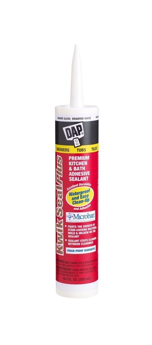 DAP Kwik Seal Plus White Siliconized Latex Kitchen and Bath Sealant and Adhesive 10.1 oz.