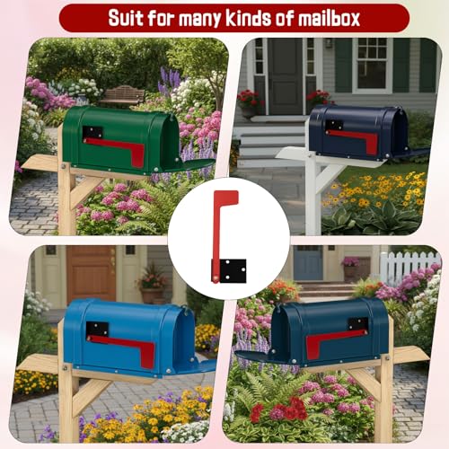 Yuomeaz Mailbox Flag Replacement Kit, Universal Metal Mailbox Flag with Hardware for Mail Box - Thumbnail 4