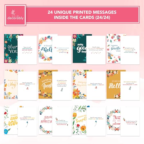 Decorably DECORABLY_354 24 Pack Floral Thinking Of You Cards thumb #3