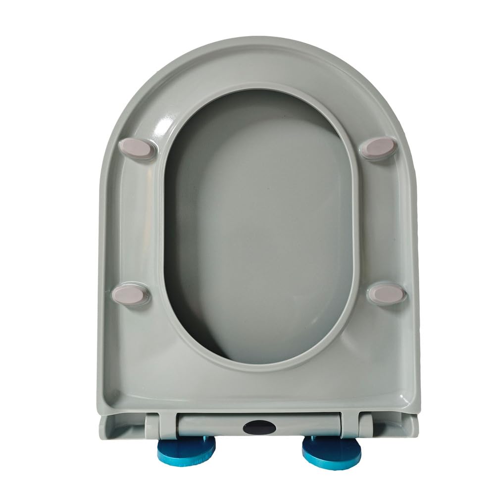 Toilet seat, Easy Clean Hinges, Adjustable 360-degree Easy Size, Lightweight, Durable, Portable, User-Friendly, Compact, urea, Formaldehyde, Grey, Quick