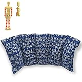Saco térmico “FLORES BLANCAS” – 50 X 20 cm (XL) – relleno con 800gr de huesos de cereza - para microondas y...