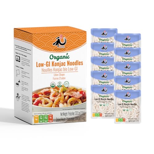 YUHO Organic Konjac Shirataki Udon Noodle, 10 Packs, Closer to