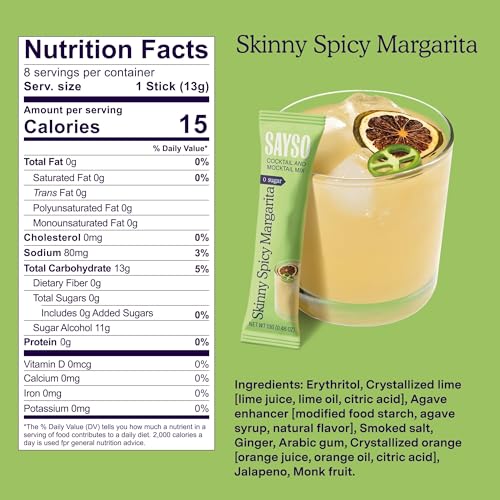 Image of SAYSO Skinny Margarita Gift Bundle | Includes Skinny Margarita, Skinny Spicy Margarita, and Citrus Slices for Garnish | Infuses with Cold Water & Spirits for a Premium Cocktail or Mocktail