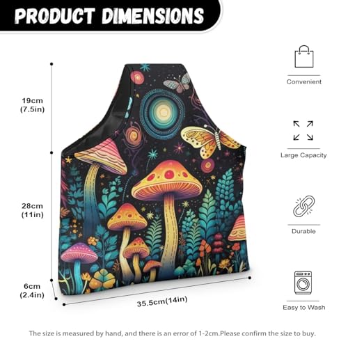 Image of Mushroom Yarn Bags for Crocheting Organzing Knitting Crochet Organziers and Storage Holding Yarn Crochet Hooks Crochet Needles,Large