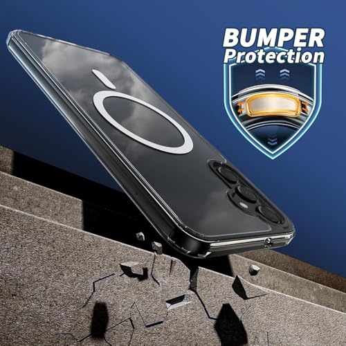 Image of DIZORO Magnetic for Samsung A55 5G Case Clear [Compatible with MagSafe][Anti-Yellowing][Built-in 4 Airbags][Military Grade Protection][Shockproof ] Samsung A55 5g Phone Back Cover (Clear)