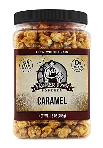 Farmer Jon'S Caramel Popcorn, 16Oz Jar Of Gourmet Popped Popcorn With Caramel thumb #2