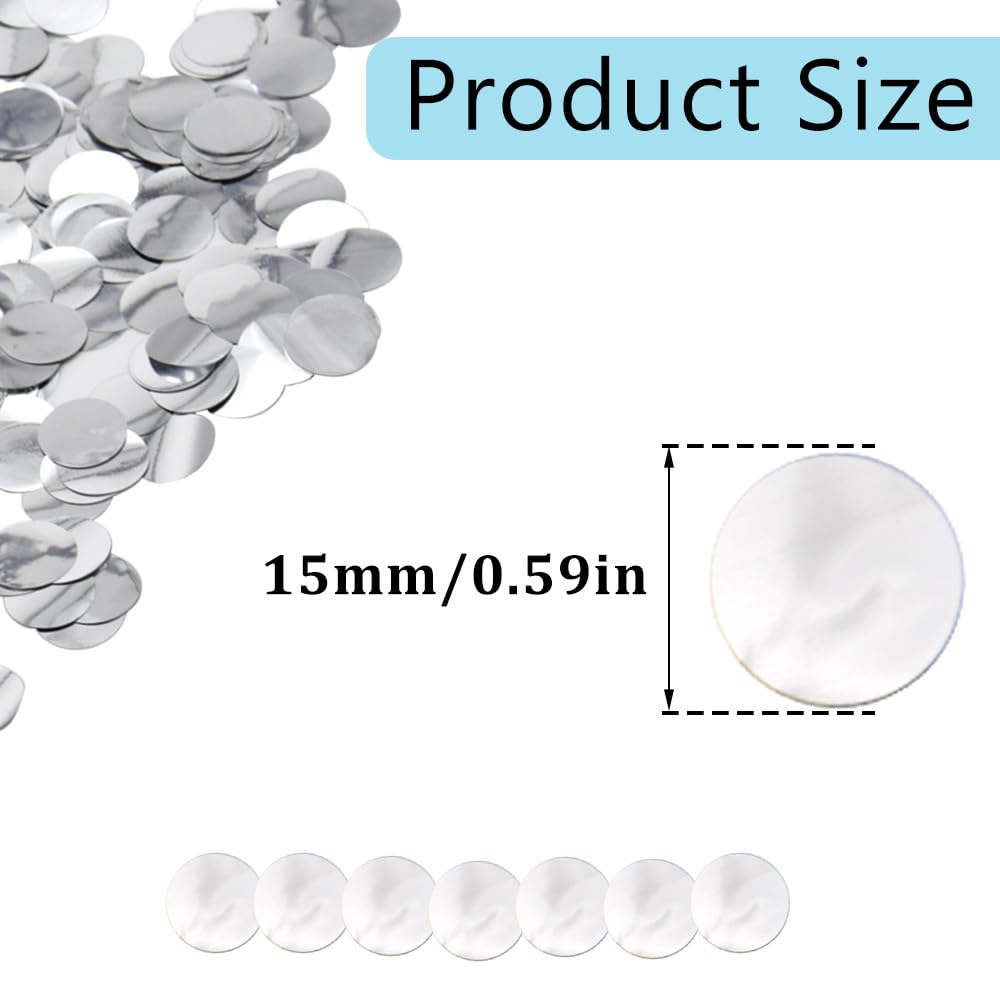 Confettis En Feuille D'aluminium 6 Mm + 10 Mm - Confettis De Table Pour Fete Mariage Et Festivals Speciaux Paillettes Argentees Zx
