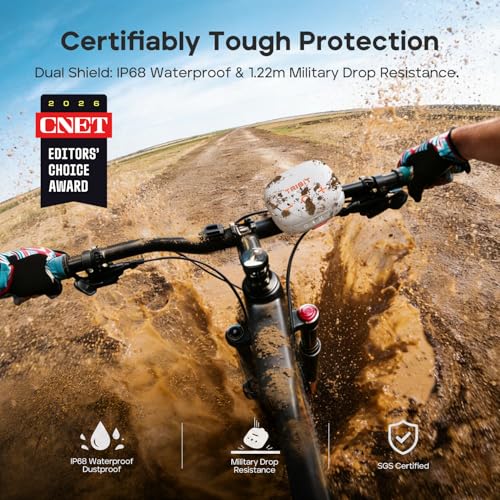 Image of Tribit StormBox Micro 3 Bluetooth Speaker with 13W XBass Sound, IP68 Waterproof Speaker for 24H Playtime, TWS Pairing, Bluetooth 6.0, Portable Speaker for Bike /Golf /Traveling, Grayish White