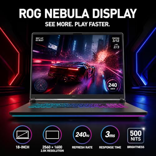 Image of ASUS ROG Strix G18 18 inch Gaming Laptop, RTX 5070 Ti 12GB, 32GB DDR5, 2TB SSD