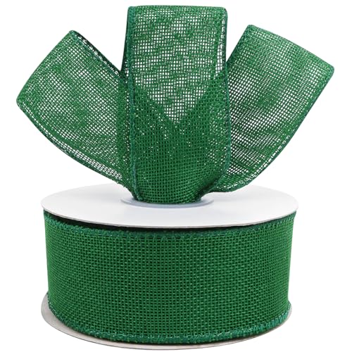 KOVSGQ Cinta De Yute Vintage Rollo De Cinta De Arpillera Cintas Decorativa De Yute 5cm x 18.2m para Envolver Regalos Navidad Boda Fiestas Costura Bautizos y Manualidades (Verde)