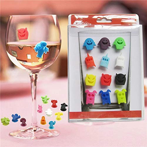 Kit Com 12 Marcadores Para Taça De Vinho Cerveja Bar