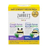 Zarbee's Baby Day & Night Cough Medicine & Syrup Value Pack with Organic Agave + Zinc for Immune Support, Natural Grape Daytime & Chamomile Nighttime, Baby Cough Medicine, 2 x 2 fl oz