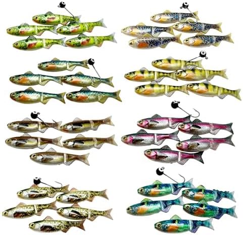 Field Tester Kit – 1/16 & 1/32 oz Sizes | 8 Jig Minnow Types (Shad, Perch, Patriot, Rainbow, Dace, Crappie, Sunfish, Blue Sunfish) | 40 Total Pieces per Kit