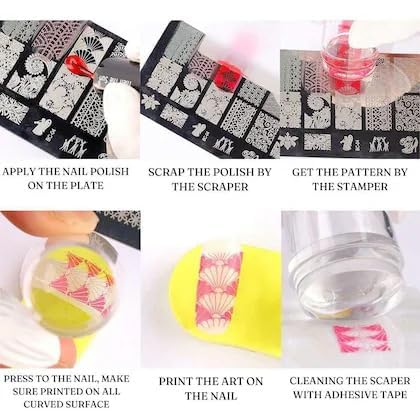 EXPESIA Silicone Soft Nail Stamper Scraper Polish Image Paint Stamp Nail Art for Girl's 3