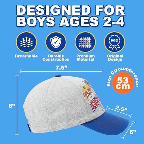 Image of Nickelodeon Boys Baseball Cap, Paw Patrol Marshall Adjustable Toddler Hat, Ages 2-4 Or Boy Hats for Kids Ages 4-7