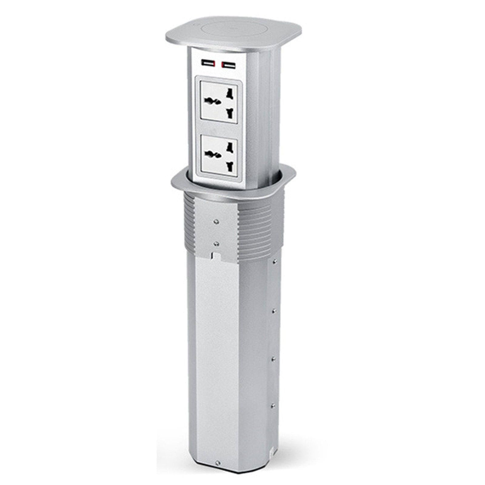 Elektryczne wyskakujące bezprzewodowe gniazdo ładowania z USB, wbudowana wysuwana listwa zasilająca na wyspę kuchenną, biurko, stół jadalny
