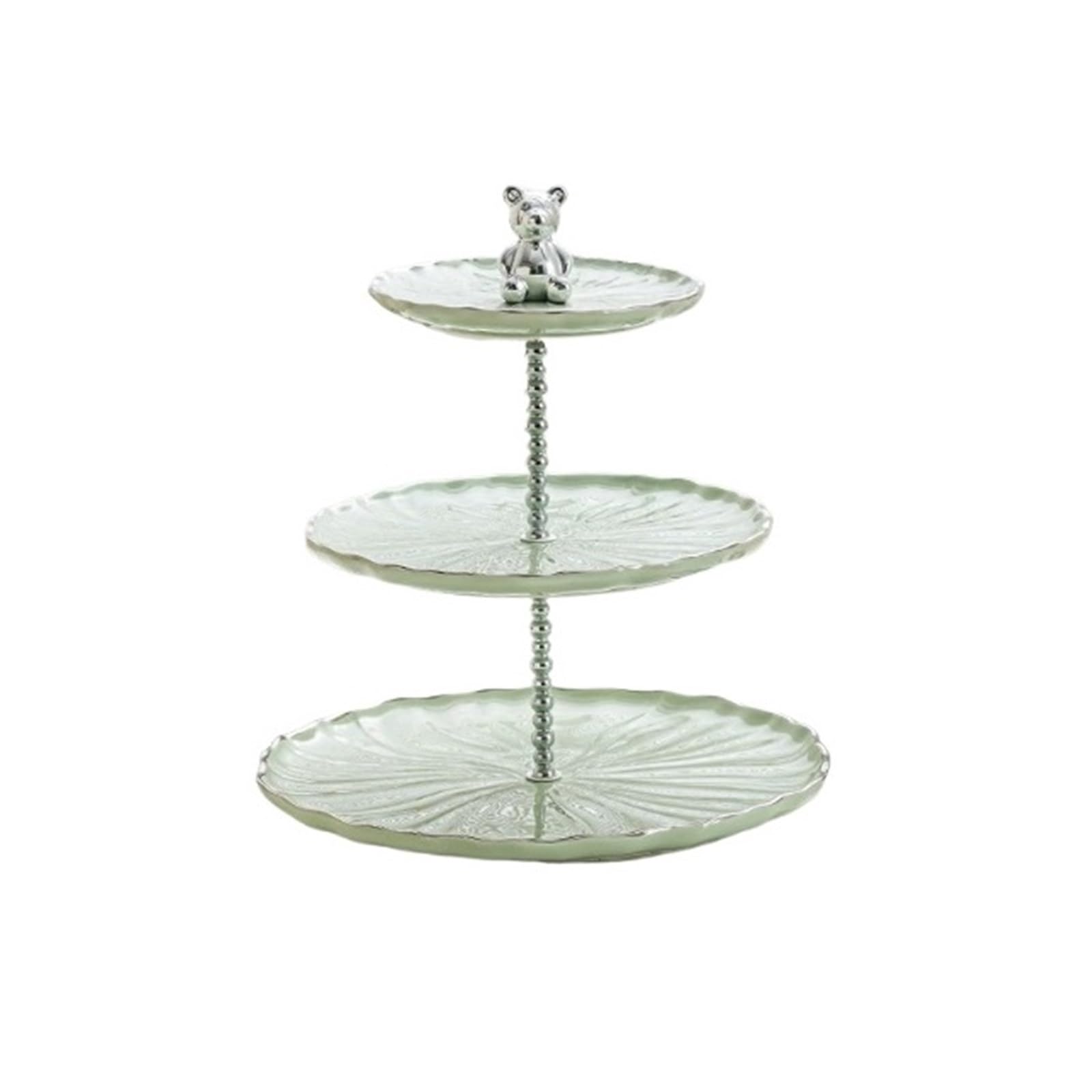 Hhaoran-9868 Tiered Serving Tray Luxury Multi-tier Cake Stand: Perfect For Decorating Your Living Room Coffee Table Or Candy Dish Cupcake Stand(Green,Medium)