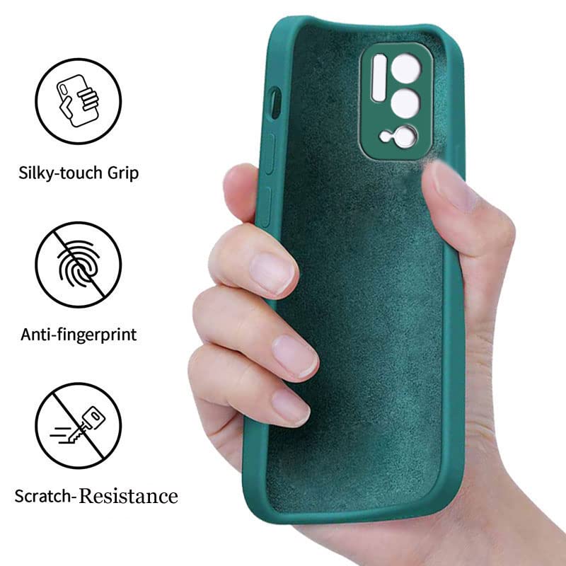 Image of A rtistque Liquid TPU Silicone Matte Shockproof Flexible with Camera Protection Soft Back Cover Case for Xiaomi Redmi Note 10T 5G | Poco M3 Pro 5G - Green