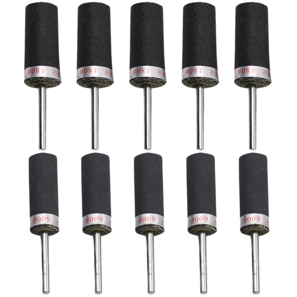 LALAFINA 10pcs Jewelry Rotary Tool Sandpaper Grinding Making for Stick Rod Rotary Grit Craft Tools Cylinder DIY Bits Engraving Polished Polishing Jewelry Head Buffing Polished Rod Polishi