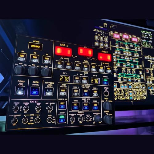 Image of YounggDiy Flight Simulator Control Panel Kit, Home Cockpit A107 Light OVHOverhead-Panel Compatible with Windows Games, Supports Major Airplane Models (Upgraded V3.1