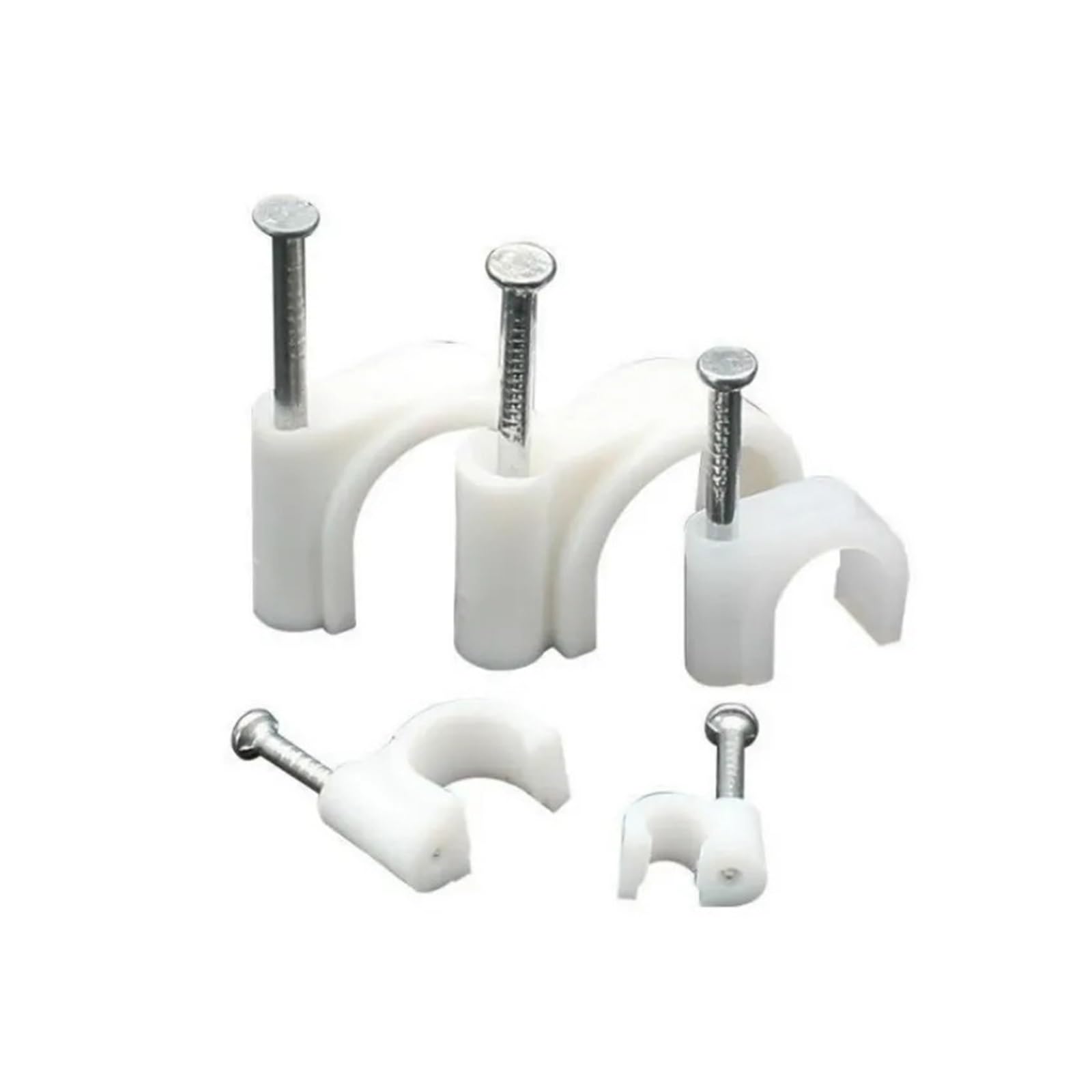 Eefpxwtz White Nailed Pipe Clamp， Cable Nail Clips 6-20Mm 100 Pcs(16Mm)