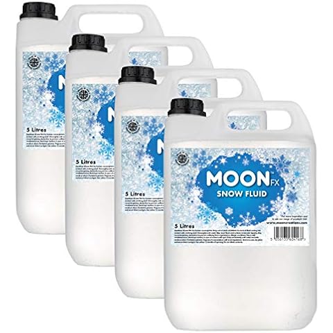 MoonFX M04175 Professional Snow Fluid 20L (4 x 5 Litres) - Pro Snow Fluid that produces fluffy white foam based snow flakes Cover