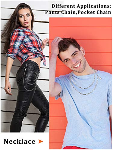 Hicarer 6 Pcs Jeans Chain Belt Waist Pocket Pants Chains Y2k Belt Punk Accessories Body Belly Goth Chain for Women Men3