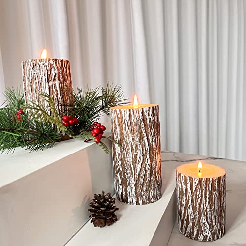 Mozeal Hand-Poured Unscented Candle,Dripless Smokeless Cotton Wick Pillar Candle Set Of 3,Includes 4" thumb #3