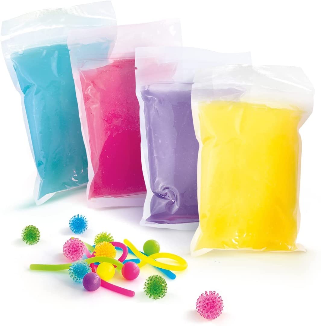 So Slime ASMR - Secchio per slime colorato, 1 kg, con secchio portaoggetti e fidget toy, elastico e spremibile