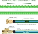 Garden Hose 25ft, Upgraded Expandable Water Hose with 10 Function Sprayer Nozzle Flexible Outdoor Yard Leak-Proof Water Pipe (25ft, Green)