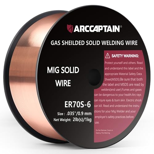 Image of ARCCAPTAIN Mig Welding Wire, Mig Wire ER70S-6 2Lbs Gas Solid Carbon Steel Low Splatter Mig Welding Wire Compatible With Lincoln Miller Forney Harbor Welder 1KG (0.035 inch 2Lb)