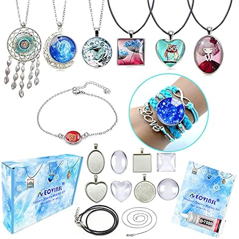 NEOVINSL Bastelset Schmuck Basteln Mädchen 6 7 8 9 10 11 12 13 jahre Kinder Ketten Selber Machen Set Geschenke für Mädchen Bastelkoffer Bastelsachen Coole Sachen Teenager Schmuckbastelsets Schmuckset Cover