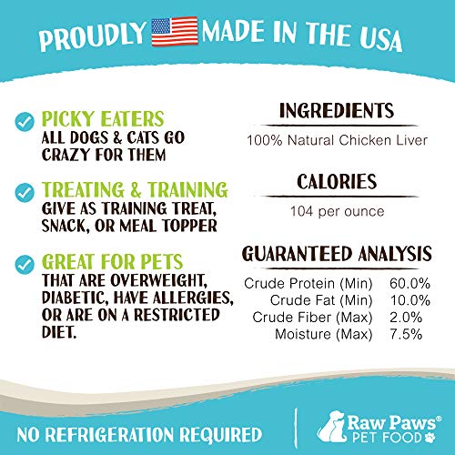 Raw Paws Freeze Dried Chicken Liver Dog & Cat Treats, 4-oz - Made in USA - Liver Treats for Dogs & Cats - Thumbnail 4