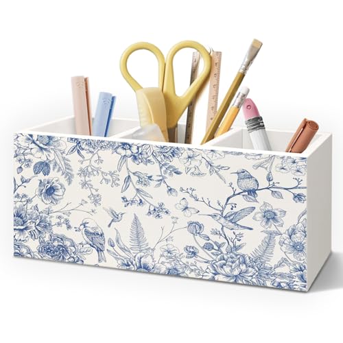 Chinoiserie Floarl Pen Holder for Home Office Desk, Vintage Home...