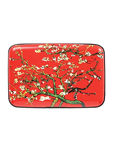 Van Gogh Red Branches RFID Secure Theft Protection Credit Card Armored Wallet