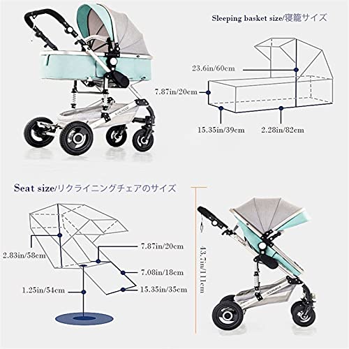 Kinderwagen 3 in 1 van de baby buggy for pasgeboren Kinderwagen wandelwagen Omkeerbaar All Terrain, 360 Rotation Functie… - Afbeelding 8