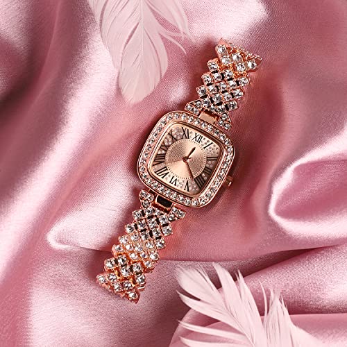 Image of Haute Sauce Women's Embellished Analog Dial with Stainless Steel Strap | Battery Power | Foldover Closure | Quartz Movement | Fashion Wrist Belt Watch for Female and Girls