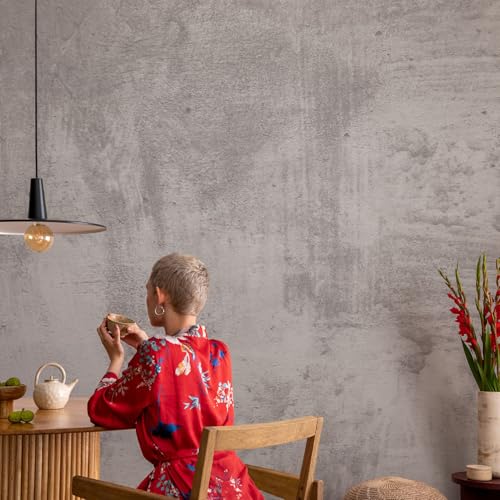 Papier peint mural intissé béton pour un salon style loft urbain