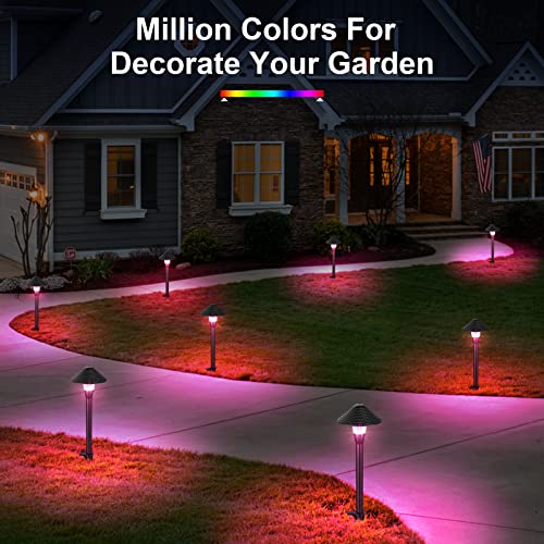 Xmcosy+ Low Voltage Landscape Lights, 200Lm Smart Led Pathway Lights With App Control, Adjustable Warm White&Rgb, Compatible With Alexa, 12V 6W Outdoor Landscape Lighting For Garden Path Lawn (6 Pack) #TOP2