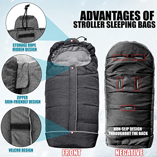 Fußsäcke Kinderwagen,Fußsack Buggy,Fusssack Winter Baby,Warm und Weich Winterfußsack,Maschinenwaschbar,Wintersack Von 0-3 Jahren (100X47CM, Grau)