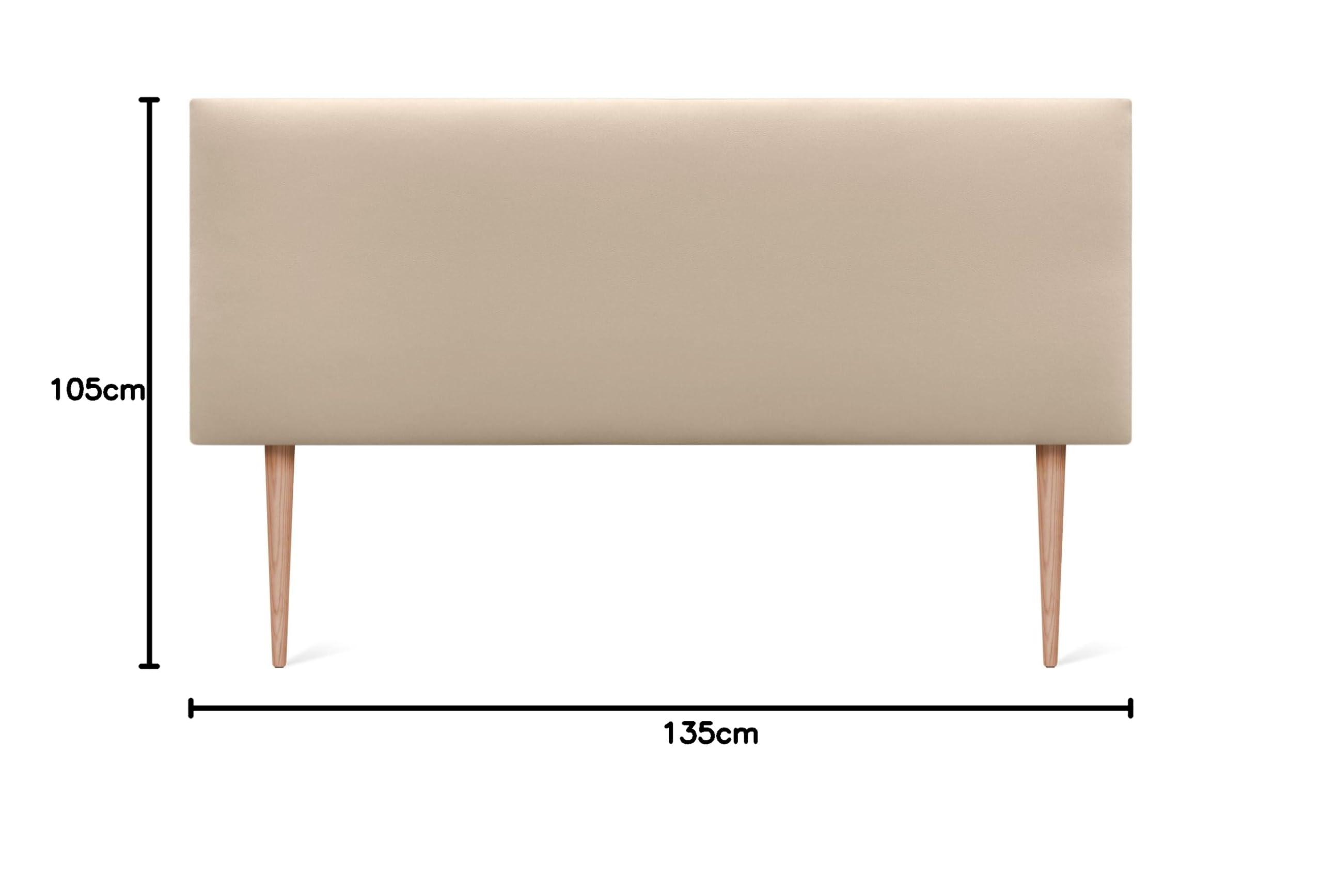 DHOME Cabecero de Polipiel o Tela AQUALINE Liso y con Patas Cabeceros Cabezal tapizado Cama (135cm con Patas (Camas 120/135/140), Polipiel Beige)