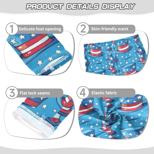 Boccsty American Themed Hat Girls Leggings Kids Yoga Pants Dance Active Tights 4T3