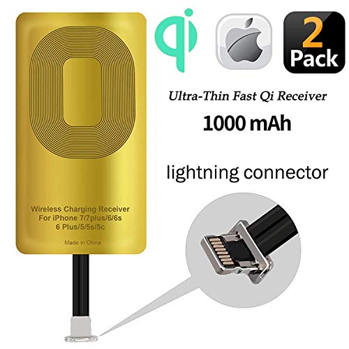 2 Pcs Fast QI Receiver Ultra-Thin Wireless Charging Receiver Adapter Patch for iPhone