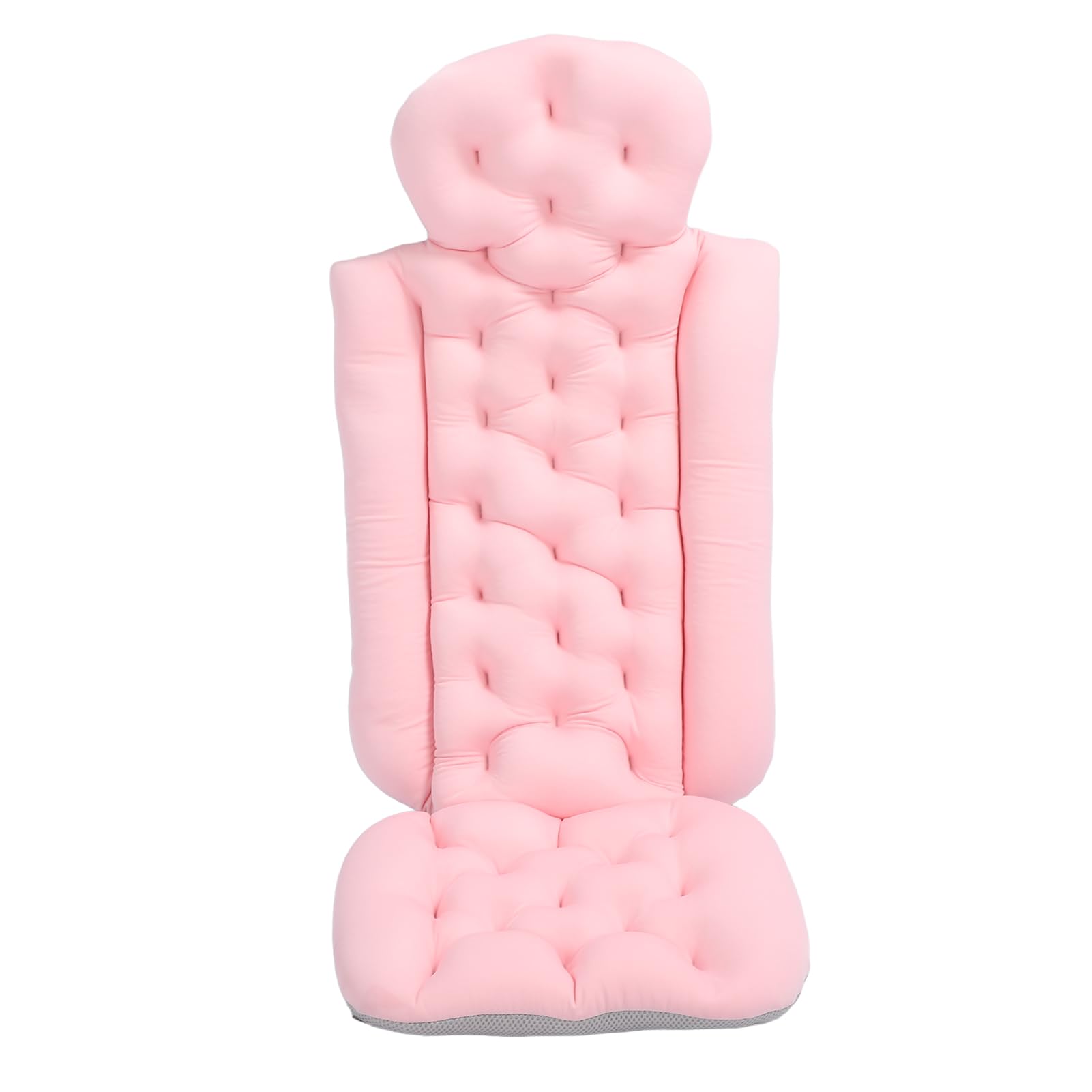 Almohada de baño para Todo el Cuerpo, cojín ergonómico para bañera con Ventosa, Almohada de SPA Larga Antideslizante Acolchada para el Apoyo de la Cabeza, el Cuello y los Hombros e (Rosada)