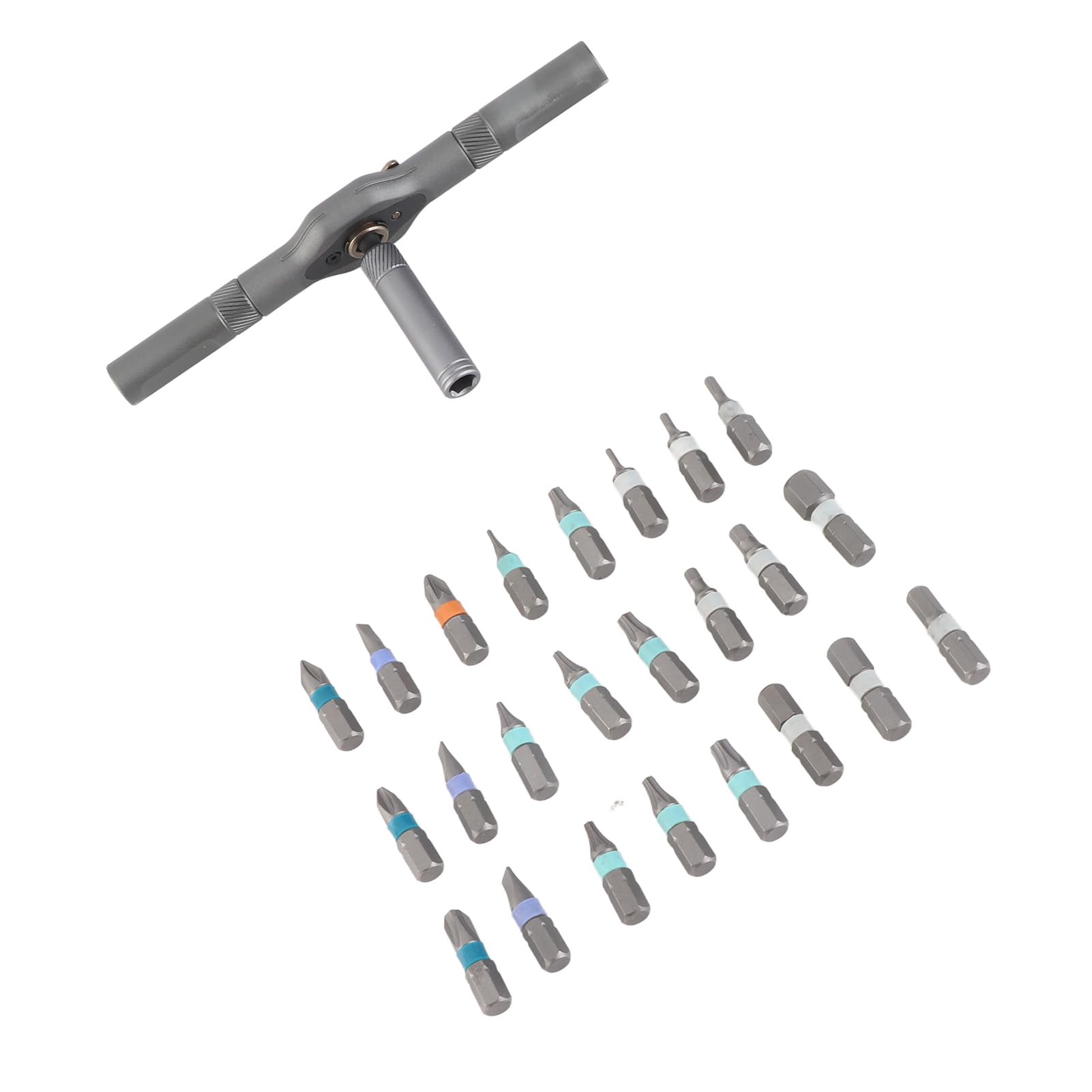 Ratchet Screwdriver Set 24 in 1, T-Handle Magnetic Multi-Bit Screwdriver with S2 Steel Bits - Image 2