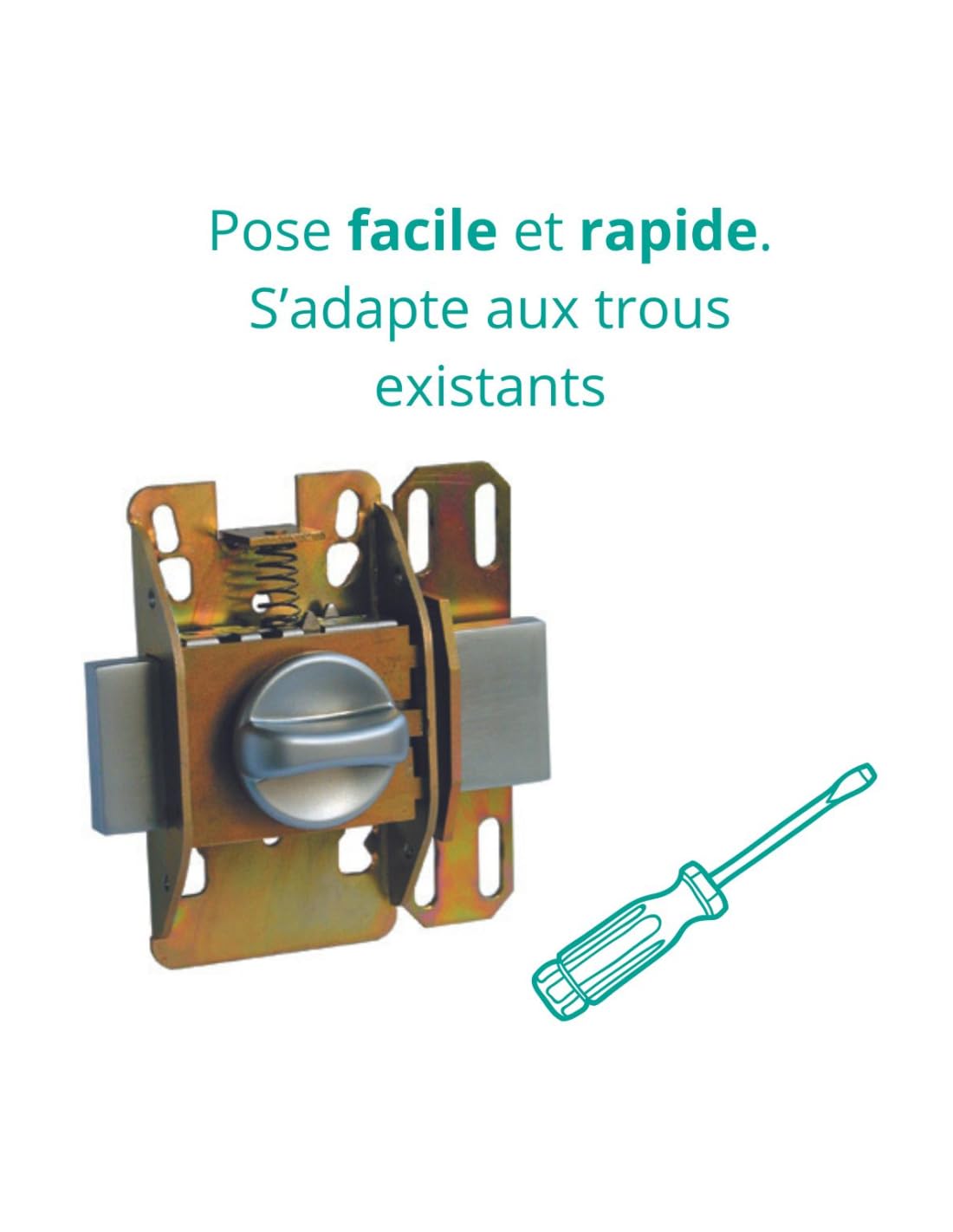 THIRARD Verrou à Bouton et Cylindre Acier Cylindre 45 mm Verni