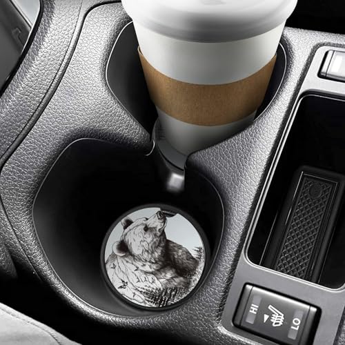 Portavasos para auto con diseño de oso 2.6 pulgadas, 2 unidades miniatura 6
