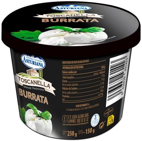 Queso Burrata Toscanella Central Lechera Asturiana 250g – Fresco ...