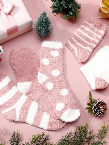 Foaincore 10 Pairs Fuzzy Socks for Women Fluffy Warm Soft Slipper Socks Thick Cozy Winter Gifts for Adult Christmas Gifts4