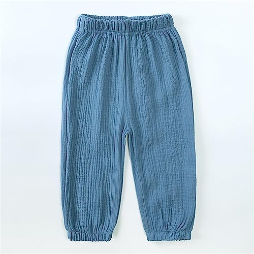 Moonker Toddler Girls Linen Palazzo Trousers Lightweight Straight Wide Leg Elastic Waist Casual Pants Ice2